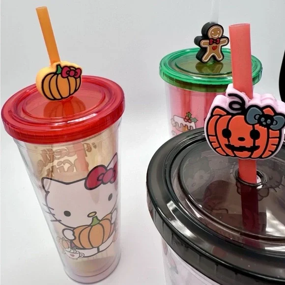 LOT OF 5 Hello Kitty Tumbler Cups New Gift Christmas Halloween Sanrio Cartoon - Picture 4 of 12